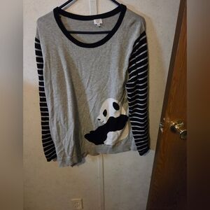 Crown & Ivy gray panda sweater 2x